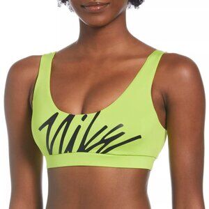 NWT Size S Nike Multi Logo Scoop Neck Bikini Top Swimsuit Small Bathing Suit